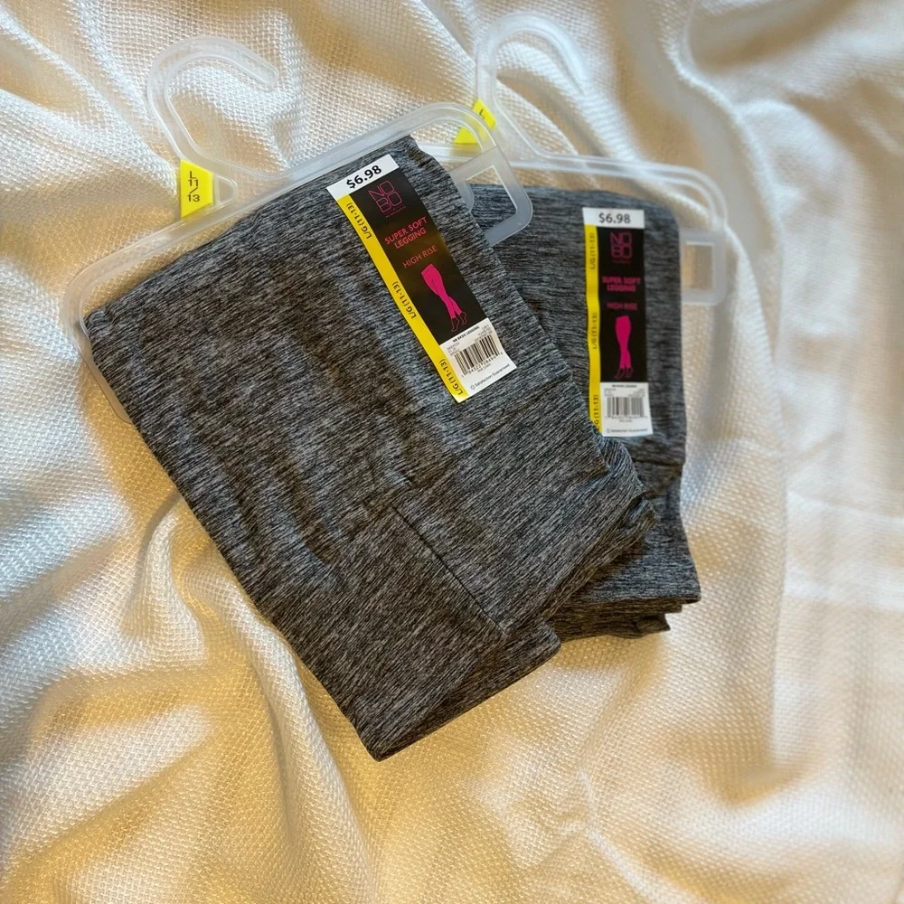 No Boundaries Junior Super Soft Leggings High Rise. 2pack Gray. Large (1…